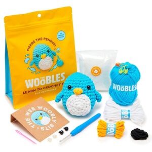 The Woobles Crochet Kit - Blue Pierre the Penguin